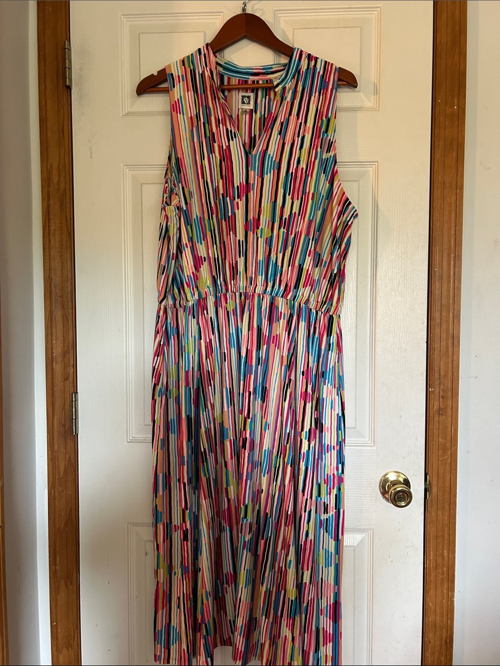 Anne Klein Multicolor Striped Midi Dress